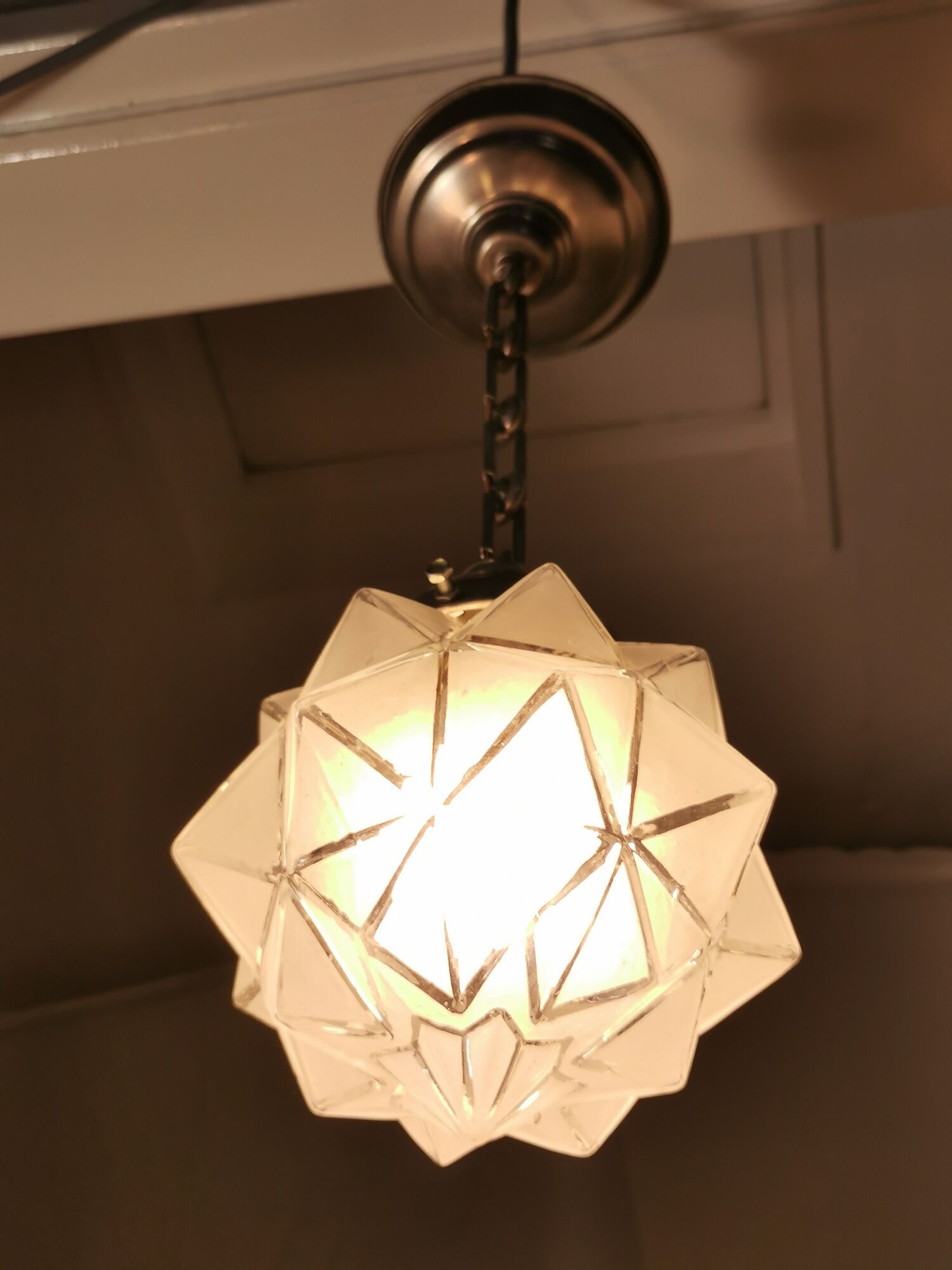 Star hanging in frosted glass and aluminum, 1960