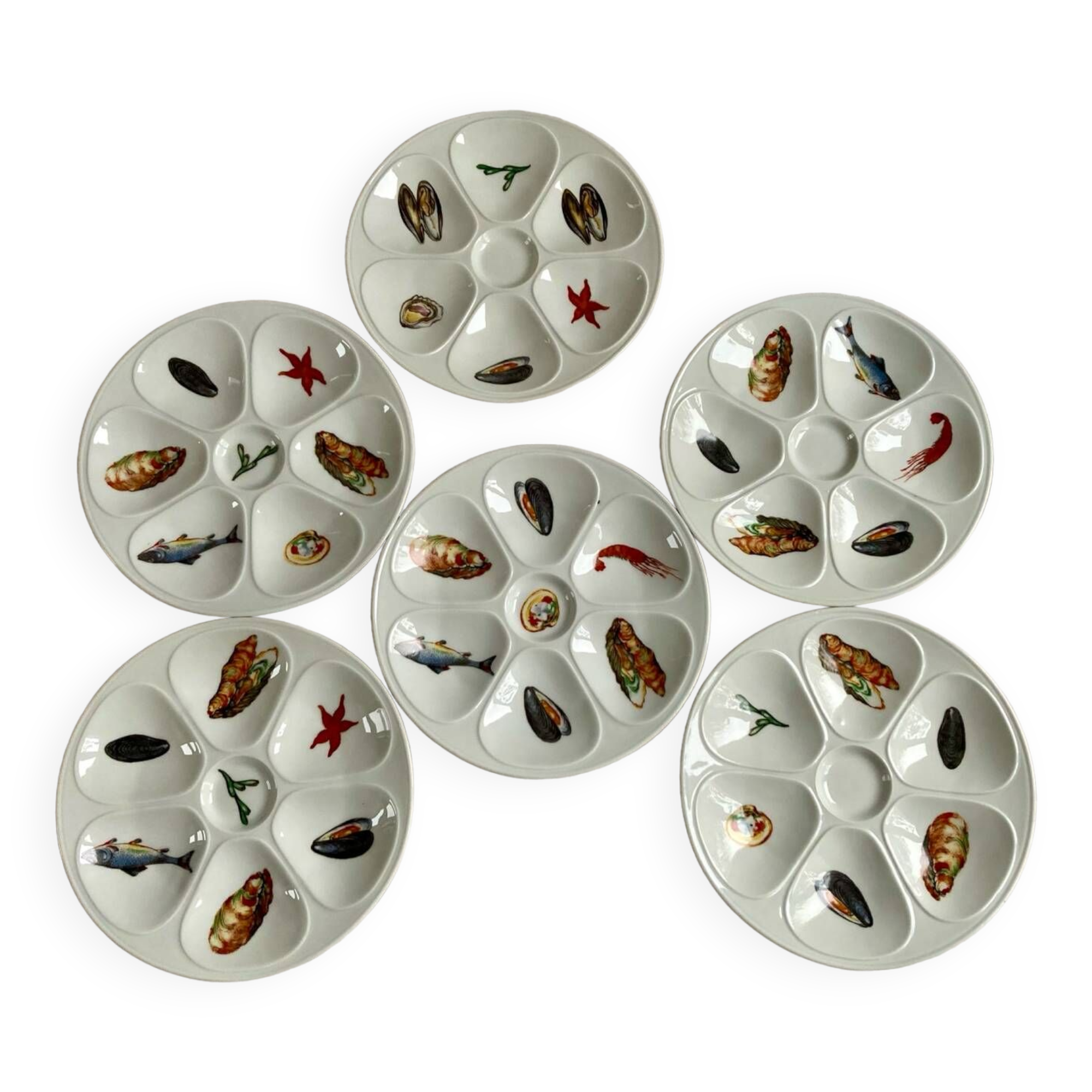 Porcelain oyster plates