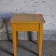 Farm stool painted in yellow ochre made of solid pine - 1940s