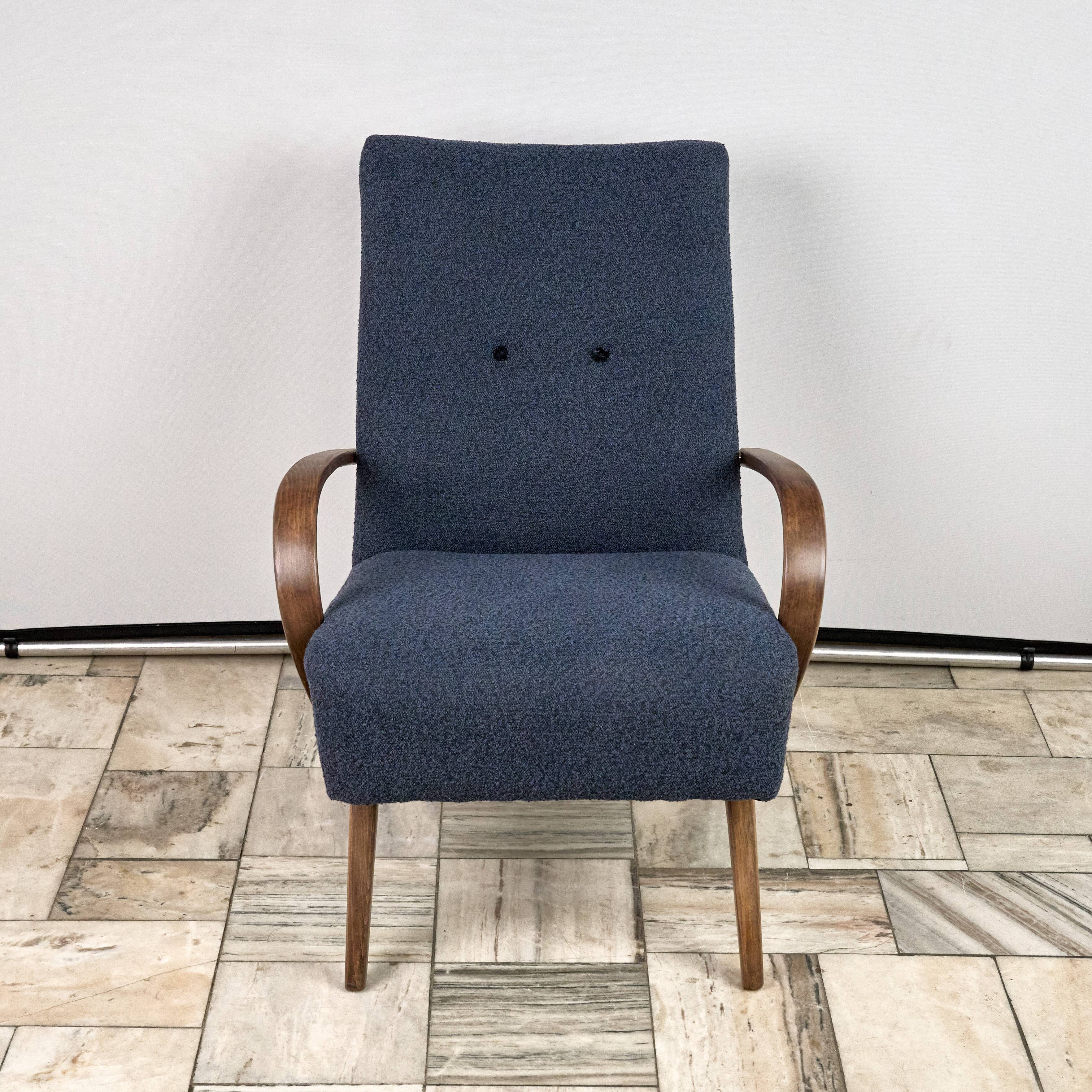 Fauteuil vintage conçu par Jindrich Halabala, années 1950, Tchécoslovaquie