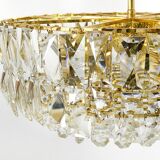 Bakalowits Vienna Grand Chandelier in Gilded Brass and Crystal Glass, Austria, 1970s
