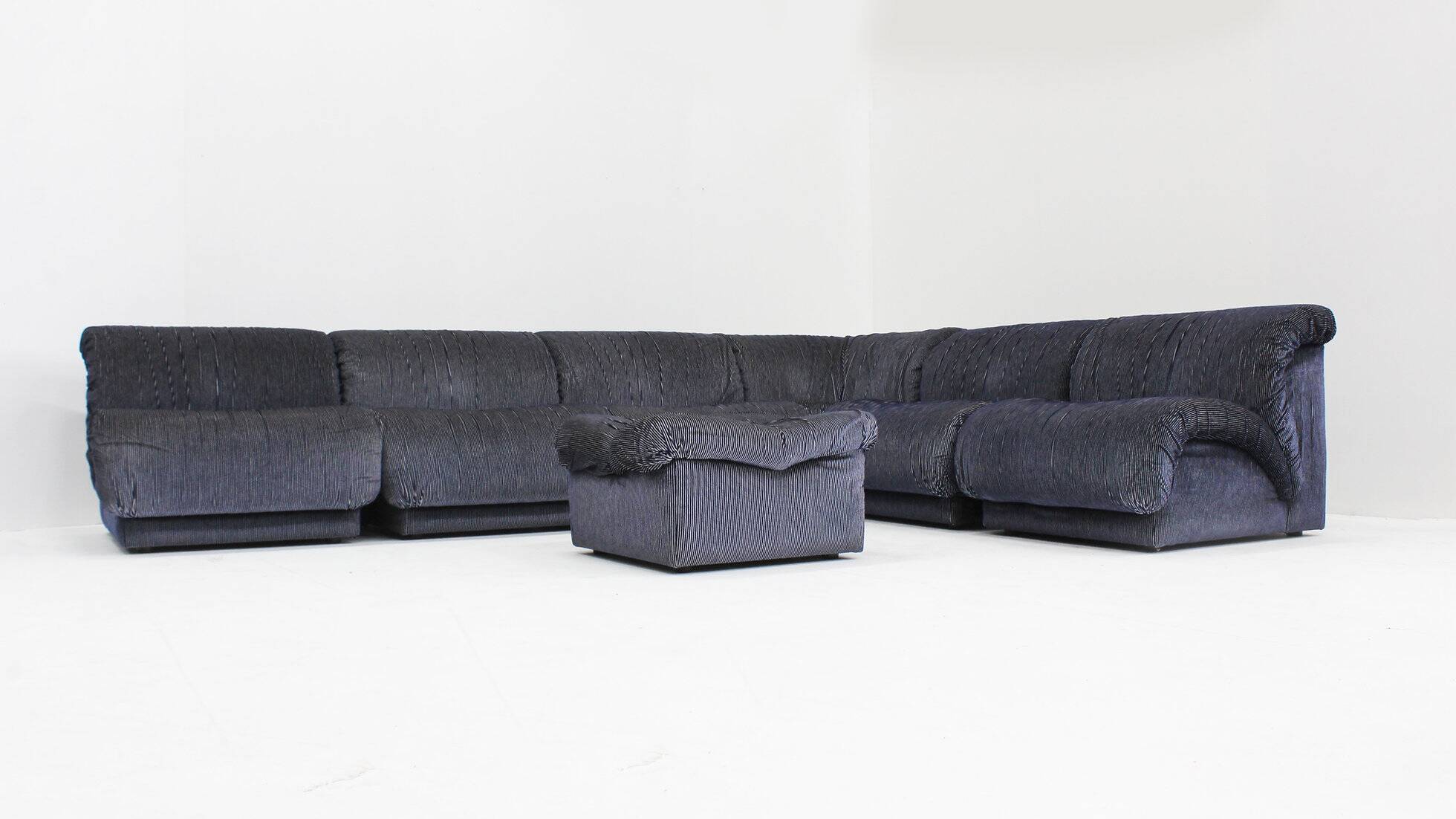 Canapé modulable italien vintage Doimo Salotti années 1970, lot de 7