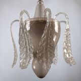 Tomaso Buzzi, Mid-century pink "bullicante" glass chandelier by Venini