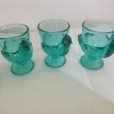 Coquetiers en verre turquoise