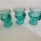 Turquoise glass egg cups