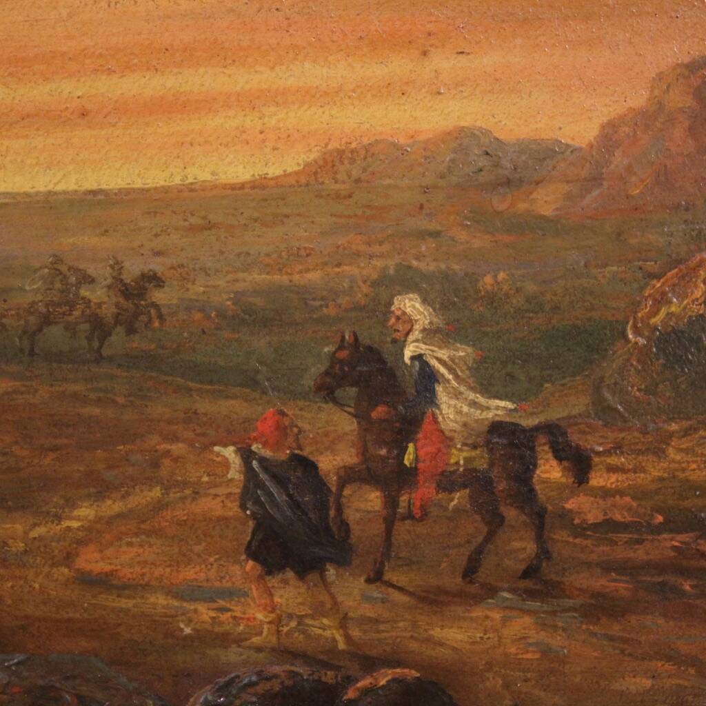 Peinture orientaliste raffinée du XIXe siècle