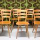 Lot of 6 Campagnard bistro chalet chairs 1960 vintage