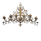 Extra-large wall light with 7 arms, gold metal, acanthus leaf pattern, Palladio.