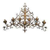 Applique extra-large 7 bras métal doré motif feuille d'acanthe Palladio