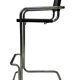 Tabouret de bar vintage en cuir noir et chrome, Italie