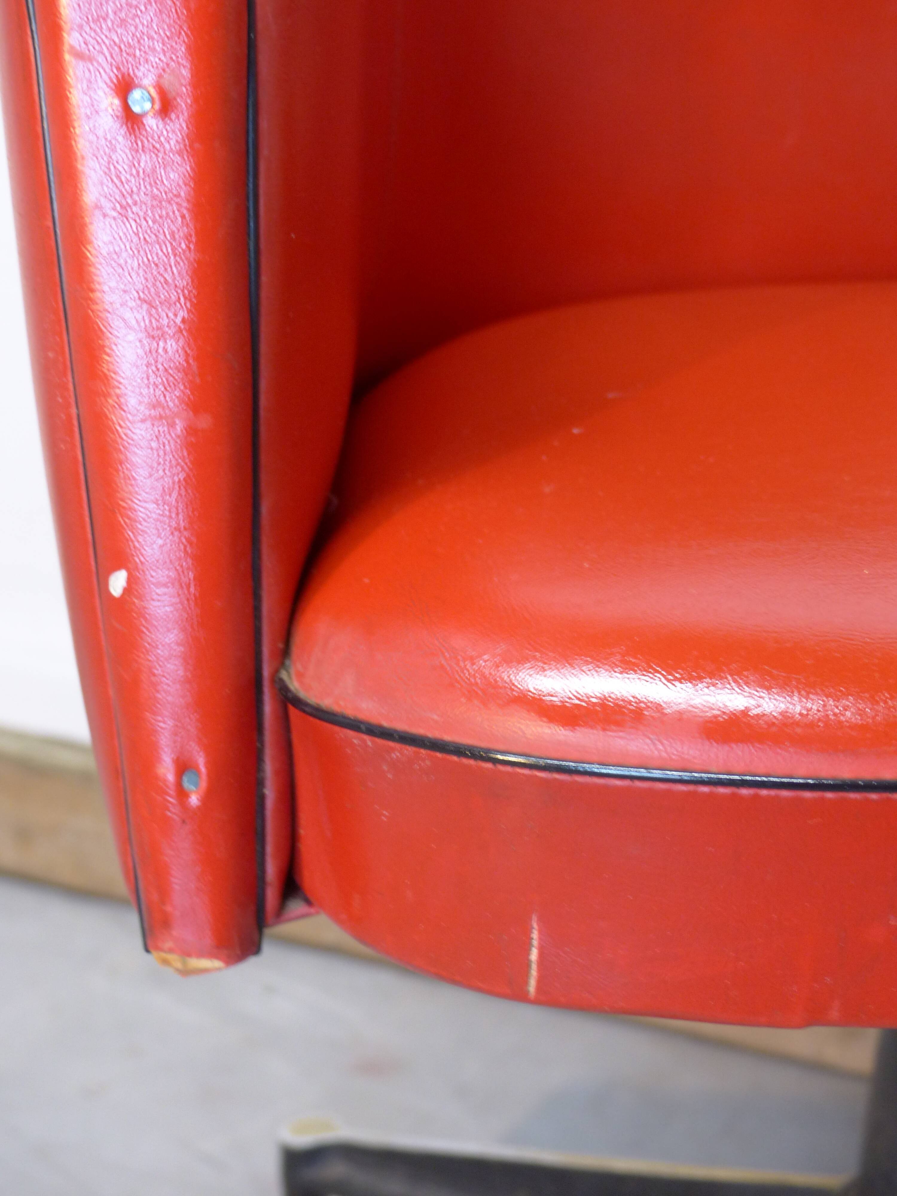 Faux leather office armchair