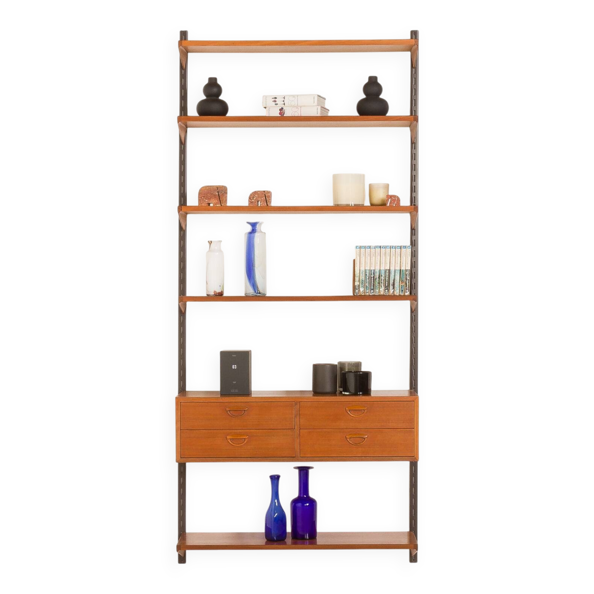 Kai Kristiansen teak wall unit with a console for FM Mobler, 1960s
