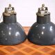 Pair of industrial Mazda pendant lights in enamelled sheet metal – Ø 52 cm