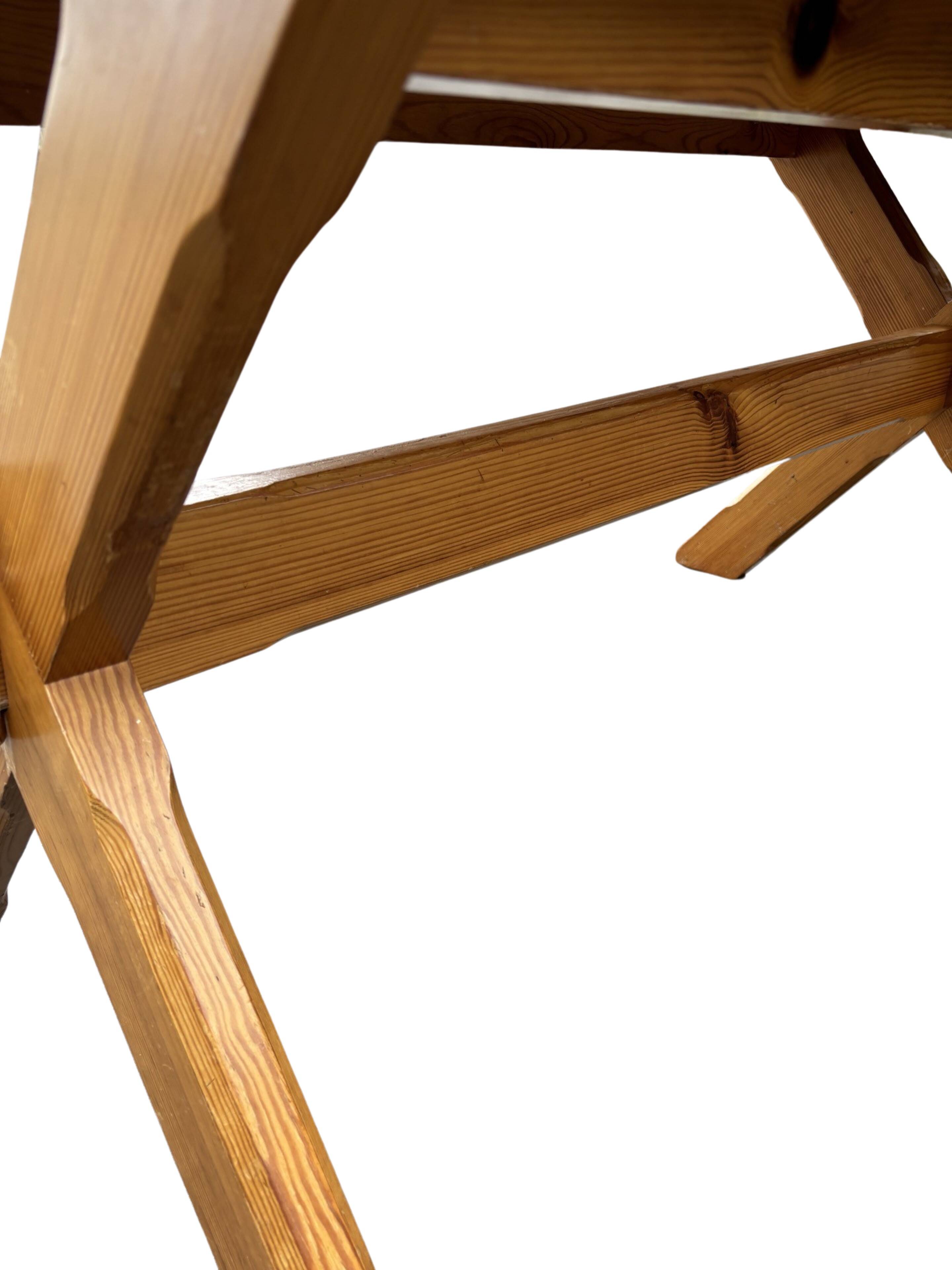 Vintage dining table pinewood 1960 minimalist dining table