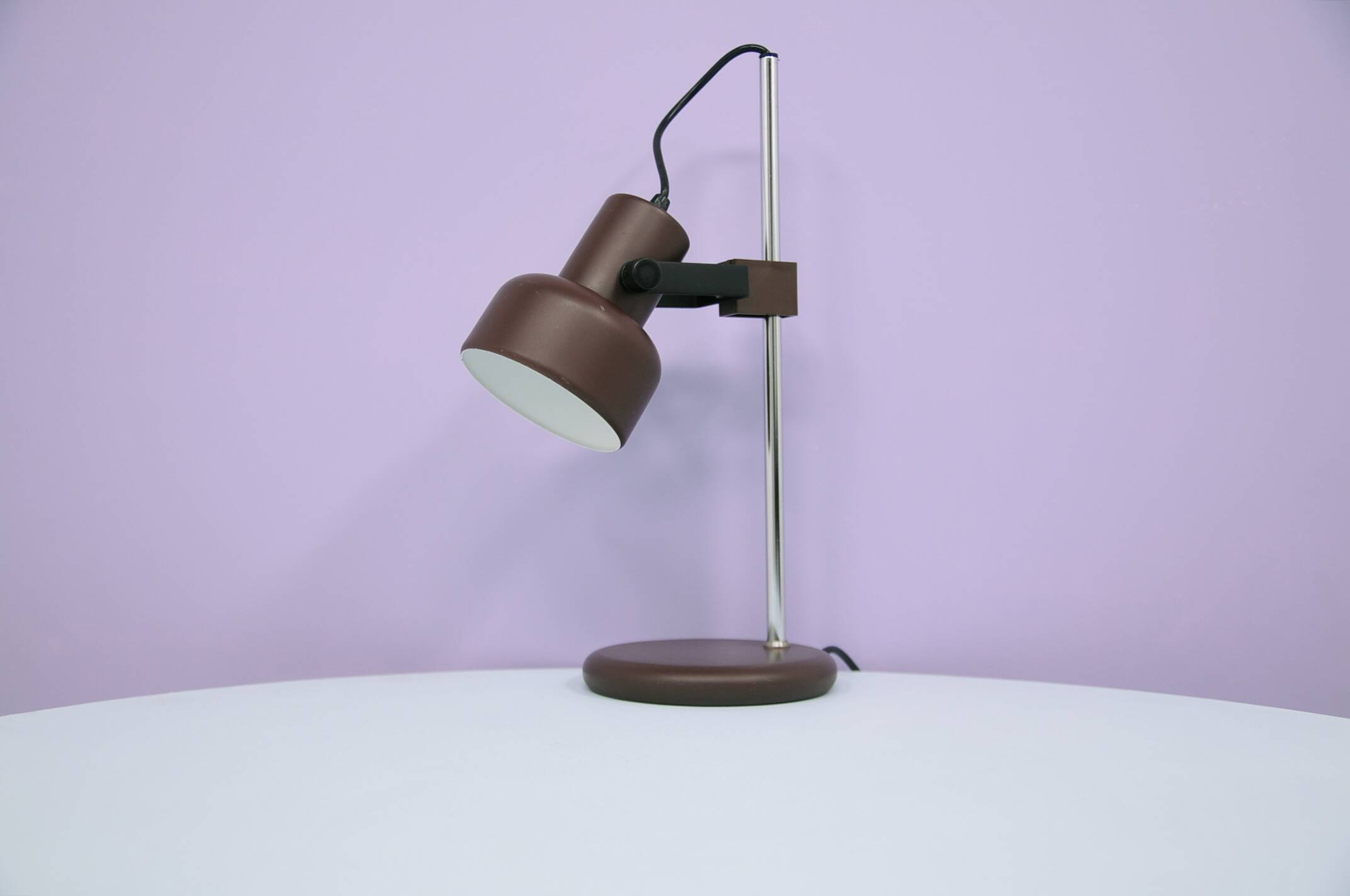 vintage brown metal table lamp adjustable