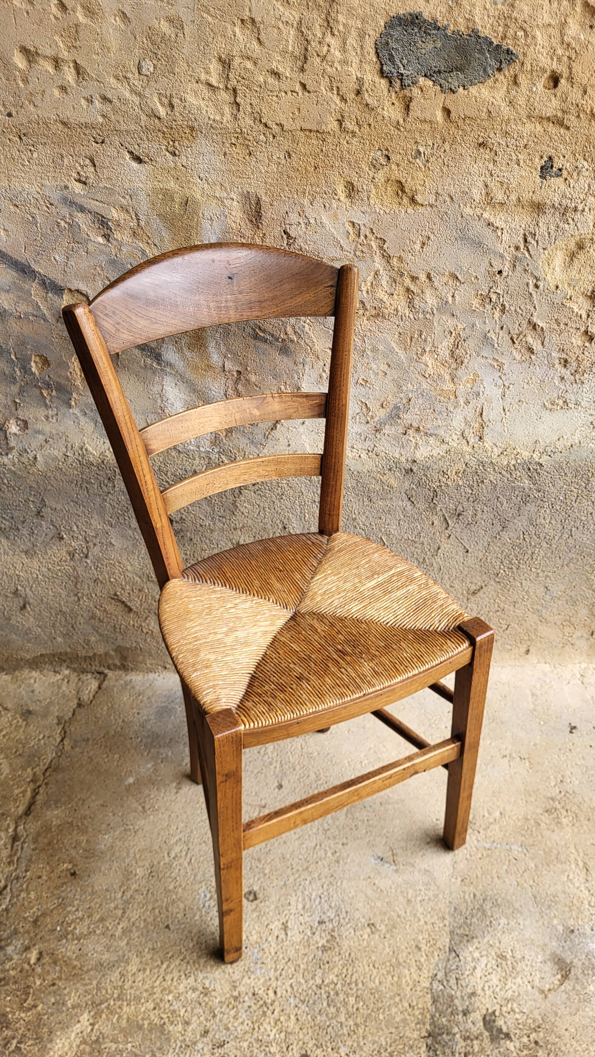Chaise paillée & bois
