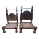 Pair of traditional Indian antique chairs in carved wood.