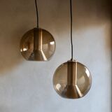 Pair of raak Amsterdam globe suspensions
