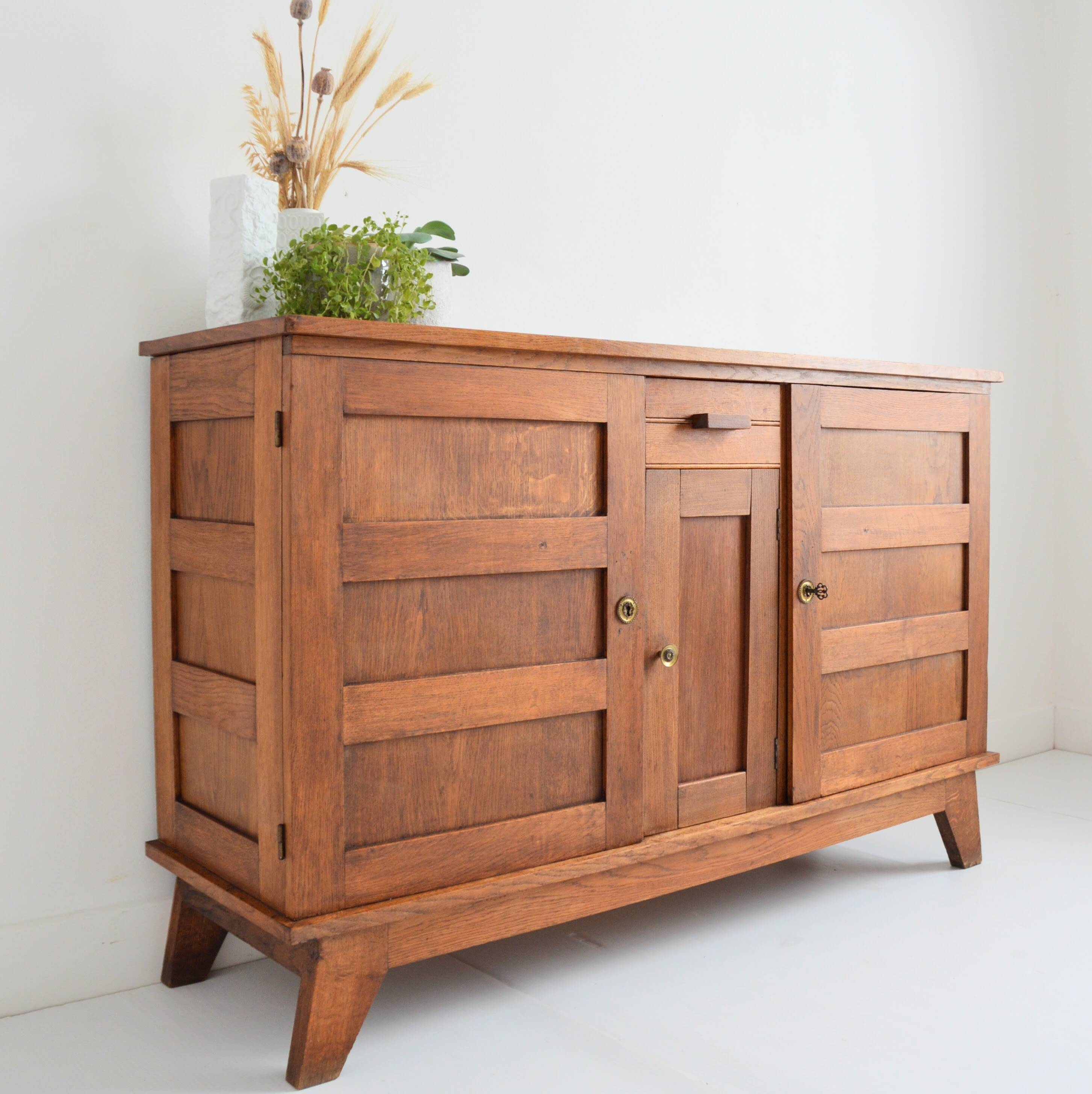 Rare René Gabriel oak sideboard from the 40s / 50s vintage