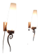 Modernist wall lights in brass and opaline - mid 20th century.