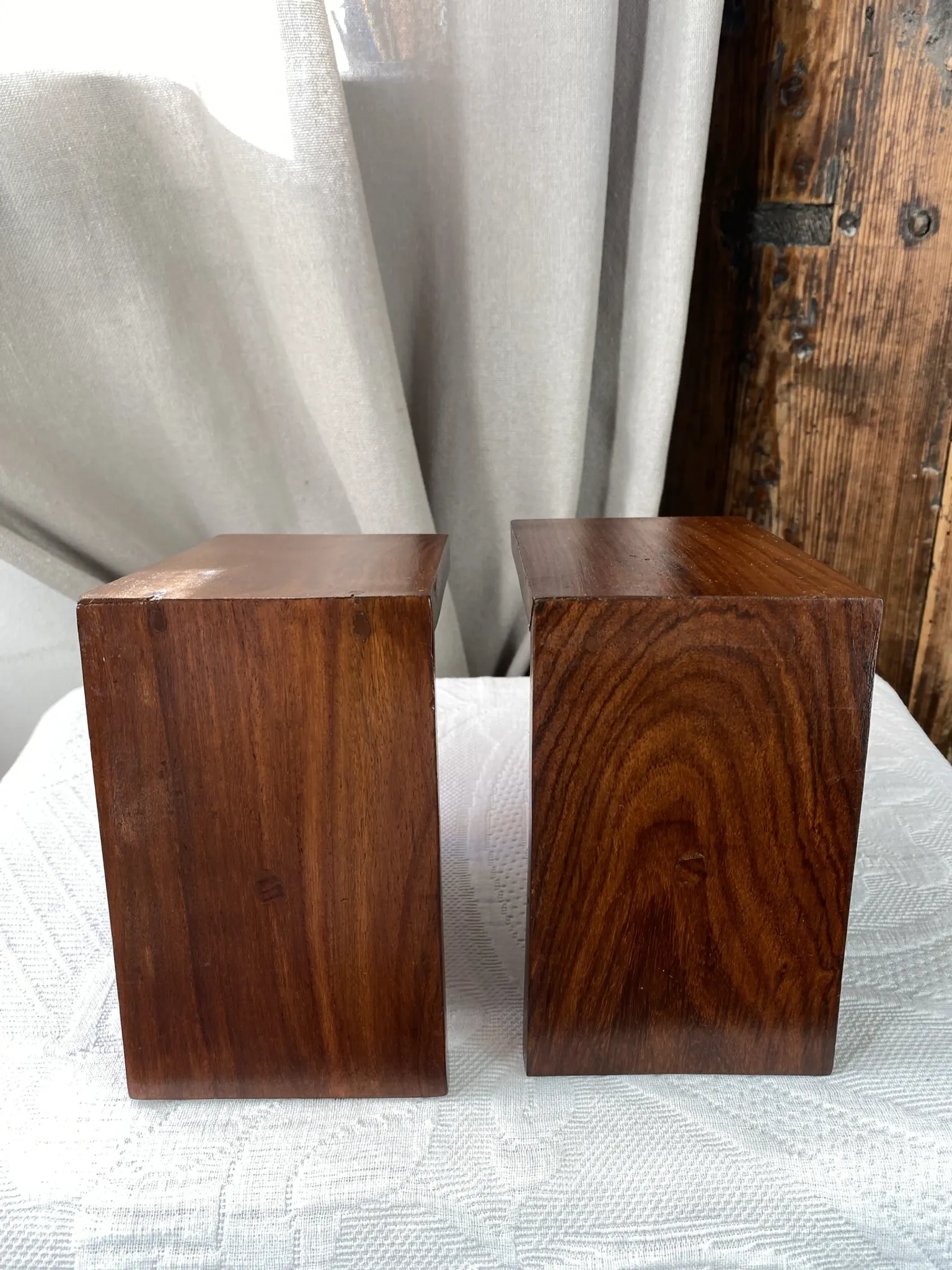 Pair of bookends, solid wood photo frames