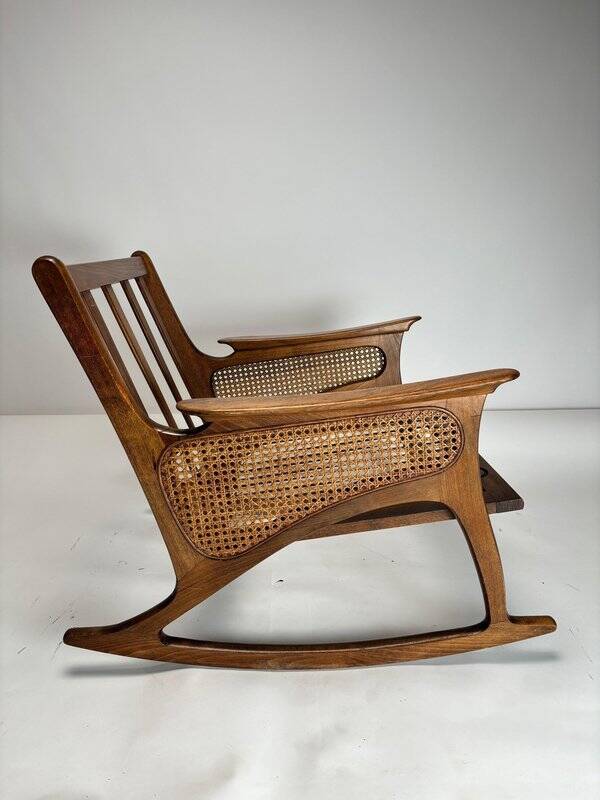 Mid-Century Modern Cane Rocking Chair, 1950s