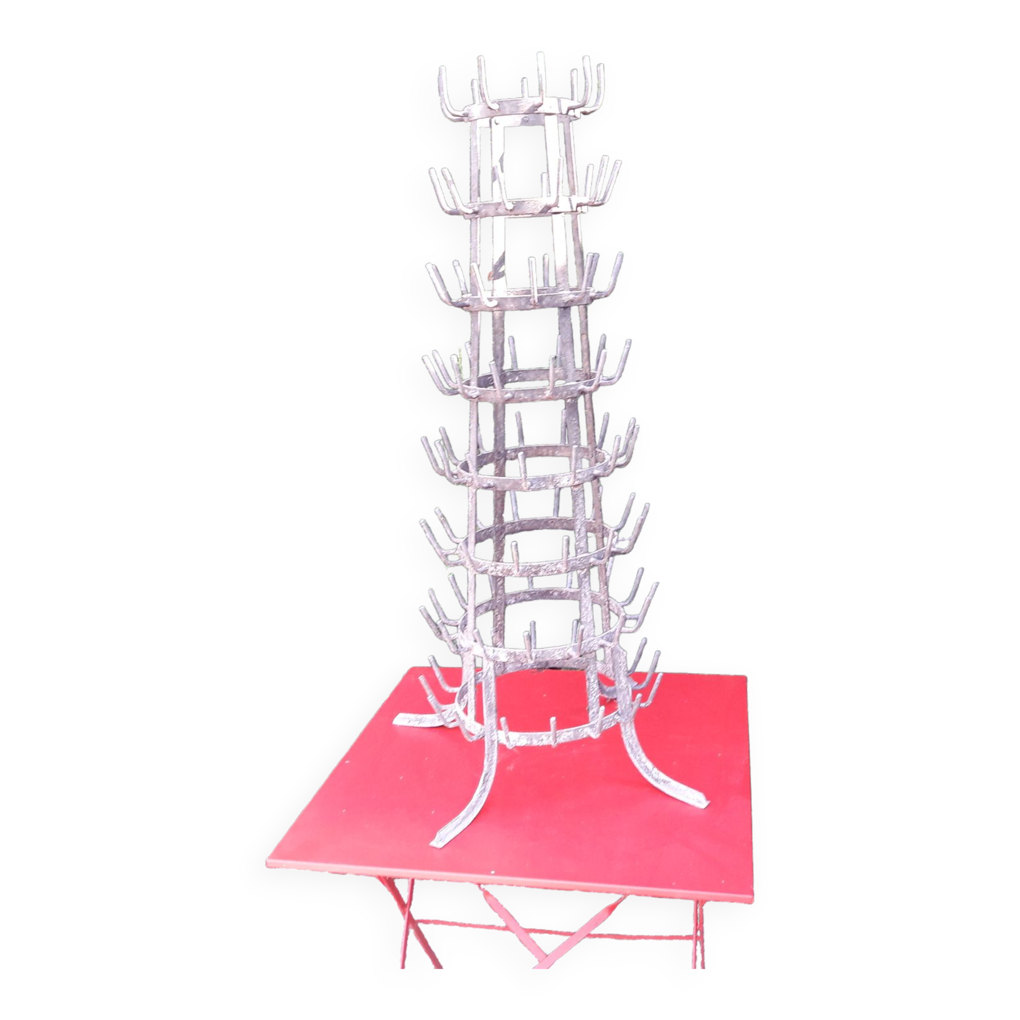 Wrought iron hedgehog for bottle