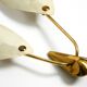 Mid Century Modern brass wall lamp with perforated metal sheet lampshades
