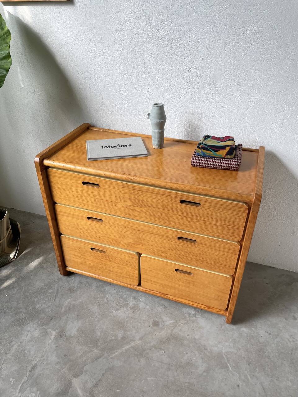 1980s pine chest of drawers