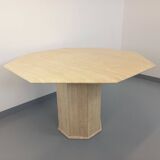 Vintage octagonal travertine dining table from the 70s 80s