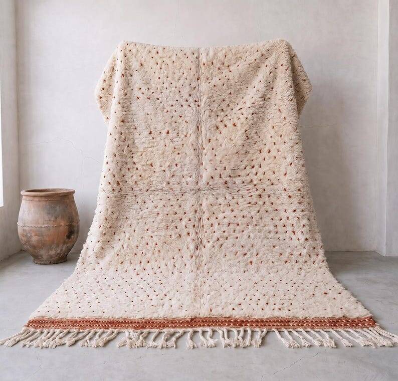 Tapis berbère fait main traditionnelle artisanale taille 3/4 m
