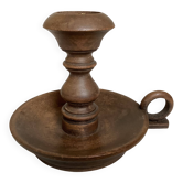 Wooden cellar rat candlestick
