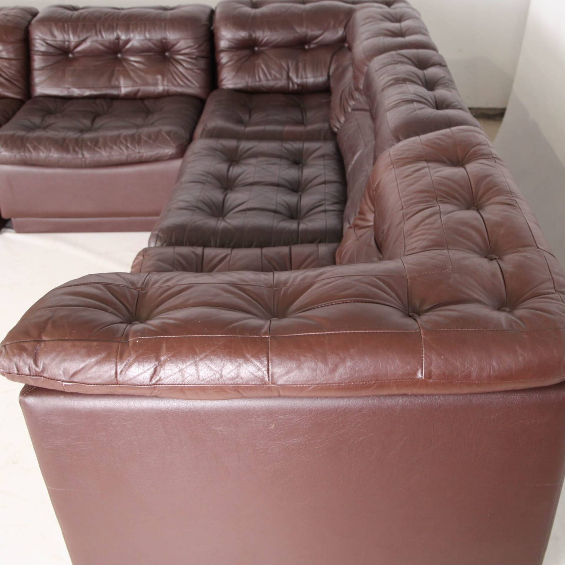 Modular leather sofa