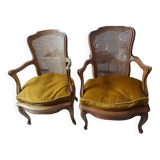 Paire de fauteuils  style Louis XV