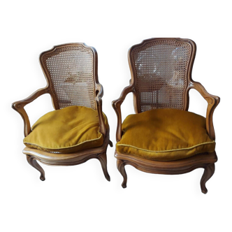 Paire de fauteuils  style Louis XV