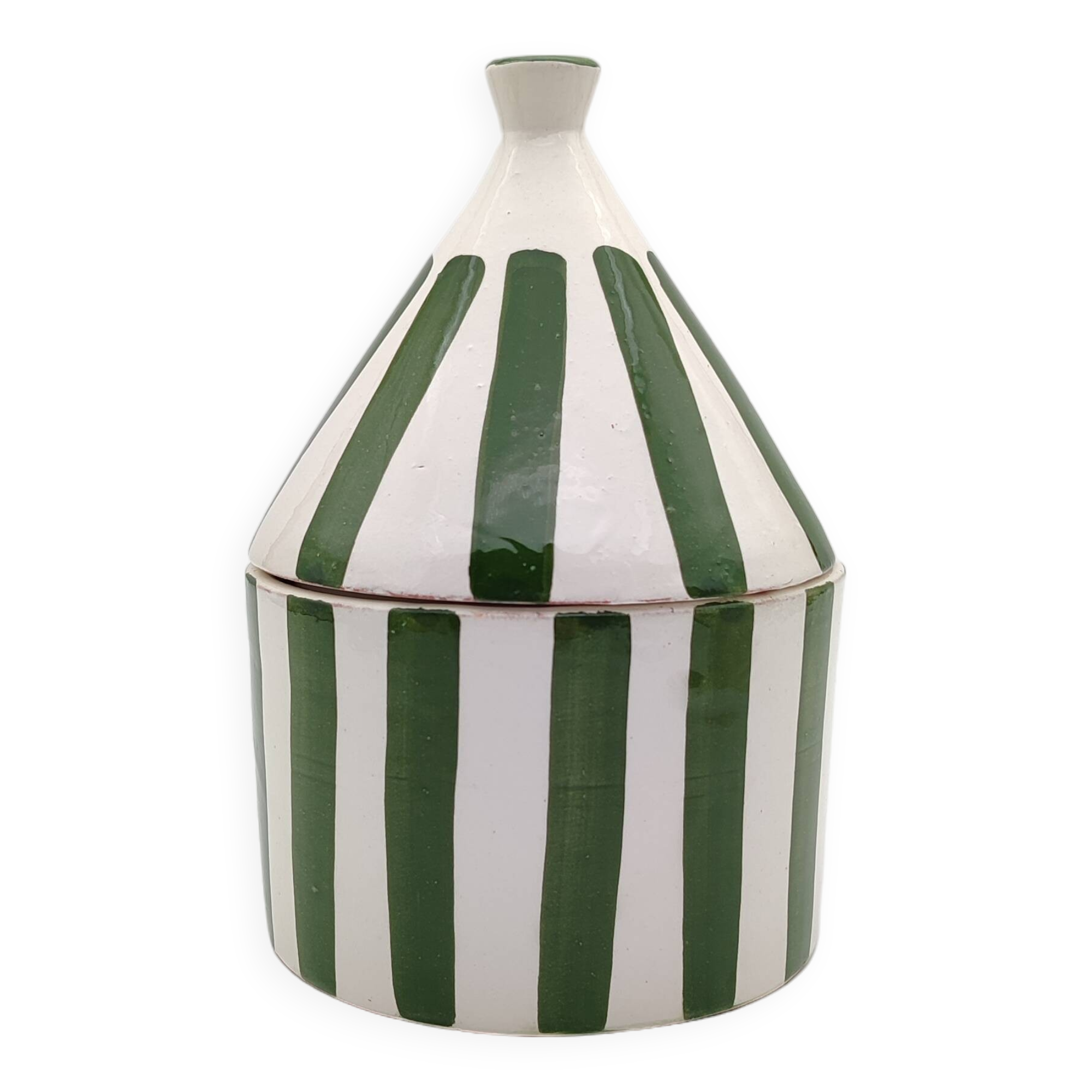 Bohemian style ceramic bowl with lid