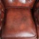 Brown cow leather Chesterfield armchair in a unique design