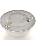 Ceiling lamp or wall lamp Holophane white opaline glass 1970 diameter 30cm