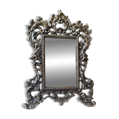 Miroir Table Antique/Style Rocaille/Louis XV. En bronze argenté