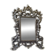 Antique/Rocaille/Louis XV Style Table Mirror. In silver-plated bronze