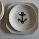 Set of 8 plates by Gien for Atelier Primavera 1960 Anchor