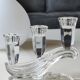 Stylish vintage candlestick, Buder with 3 lights. Lead crystal