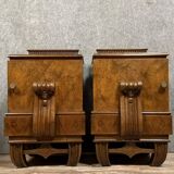 Pair of Art Deco period mahogany bedside tables circa 1930