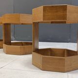 Set of mid century octogonal wooden Italian nesting tables, 1960s