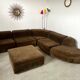 Old vintage modular sofa 6 elements of the 70s velvet / design