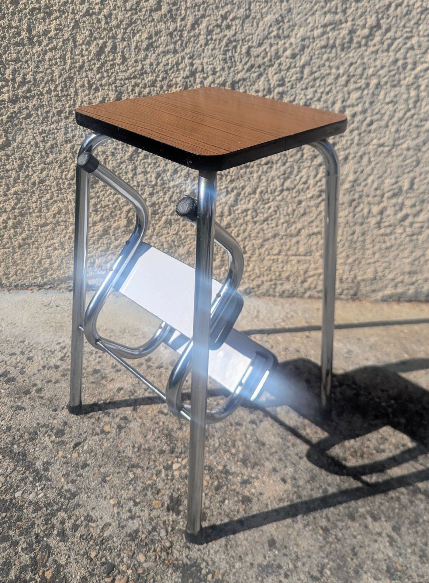 Vintage 60s 70s folding step stool formica