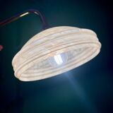 Vintage angled wall lamp with pale yellow Clichy glass shade