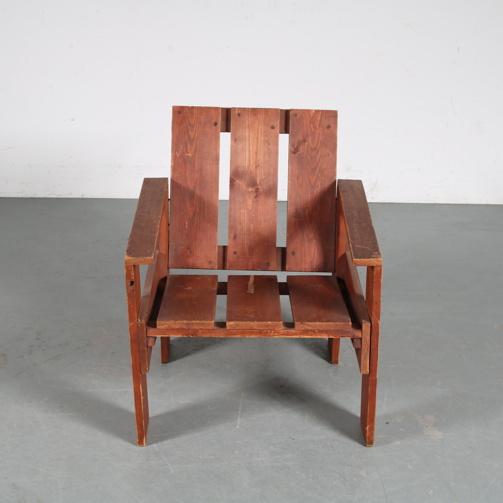 1960s Pine wooden “Crate” char from the Netherlands