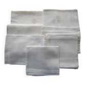 7 serviettes de table anciennes damassées - dépareillées