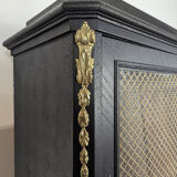 Blackened wooden bookcase display case from the Napoleon III period
